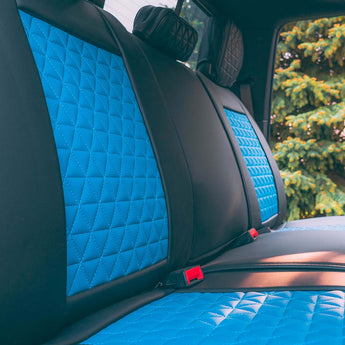 Back - Luxury Seat Covers - Black & Blue