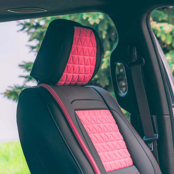 Back - Luxury Seat Covers - Black & Pink